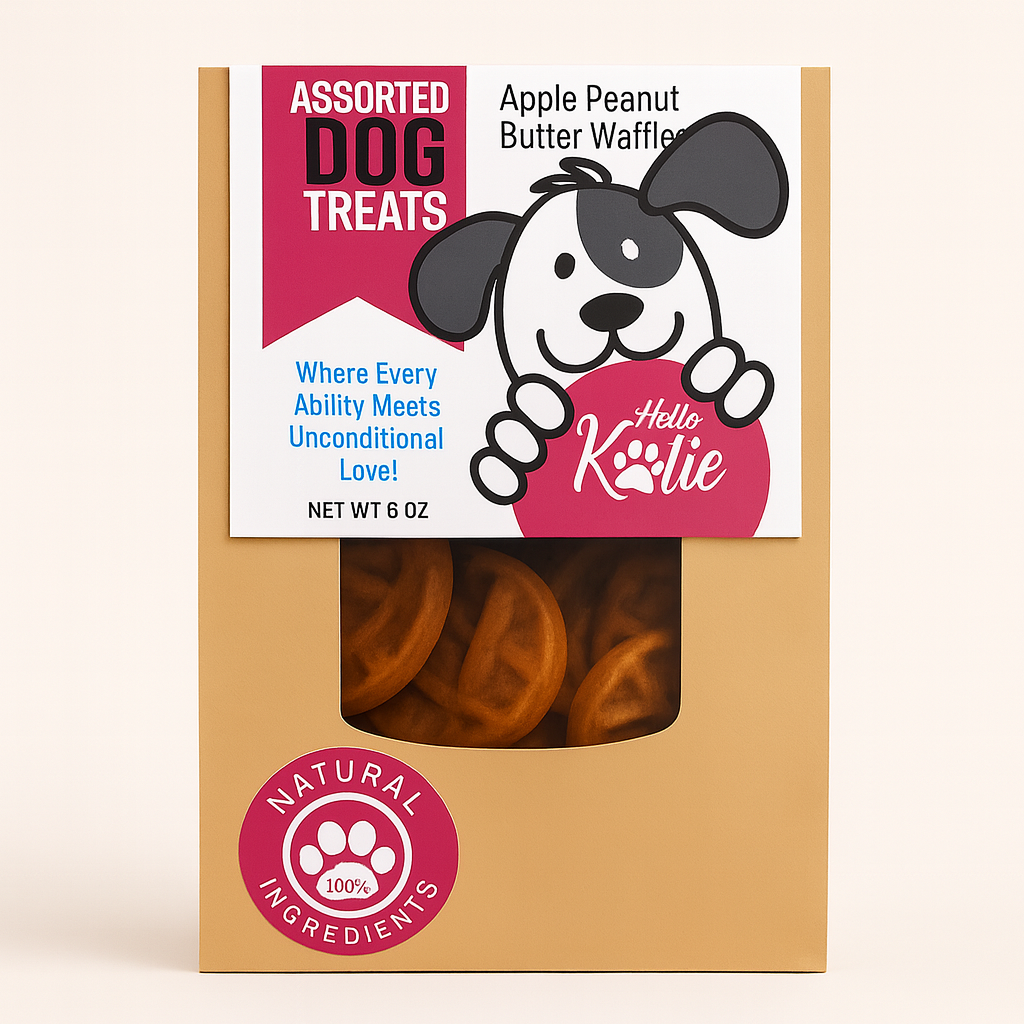 Apple Peanut Butter Waffle Dog Treats